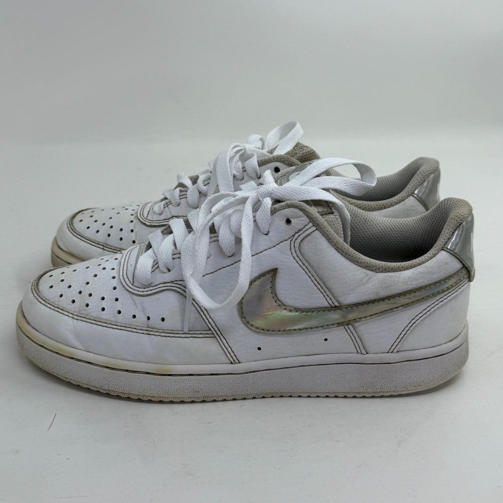 Nike Court Vision Women's Low Sneakers Iridescent White Shoes Sz 7 CW5596-100